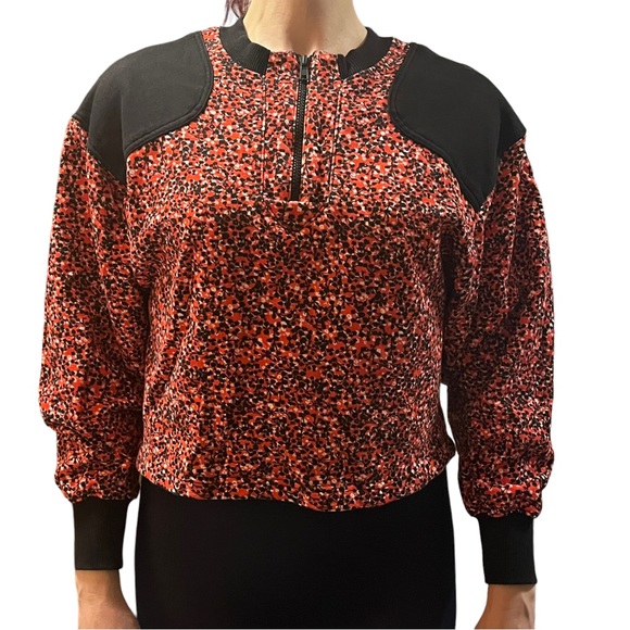 Women’s Rebecca Minkoff Red Floral Sara Sweatshirt pullover SZ XS - Picture 8 of 16